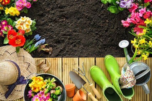 Hard landscaping and soft planting features in a Worcester Park garden